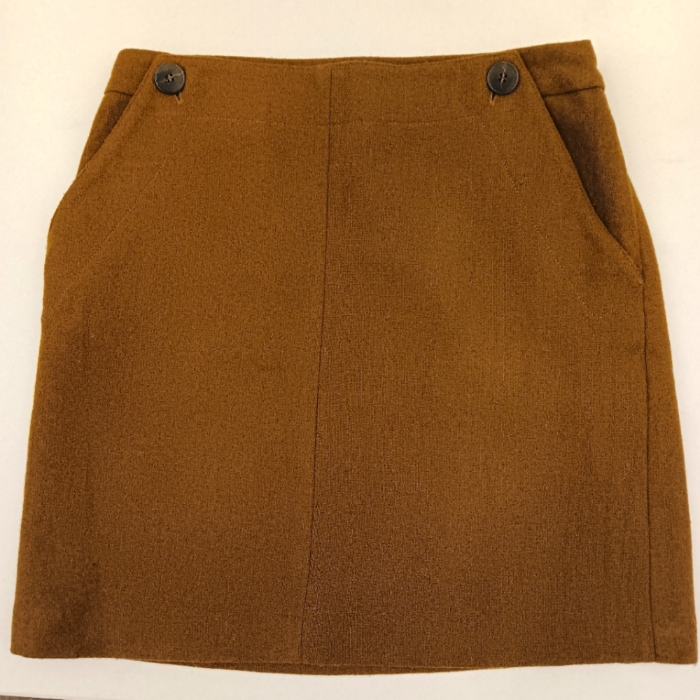 Cynthia Rowley mod brown wool blend mini skirt. Size 6.